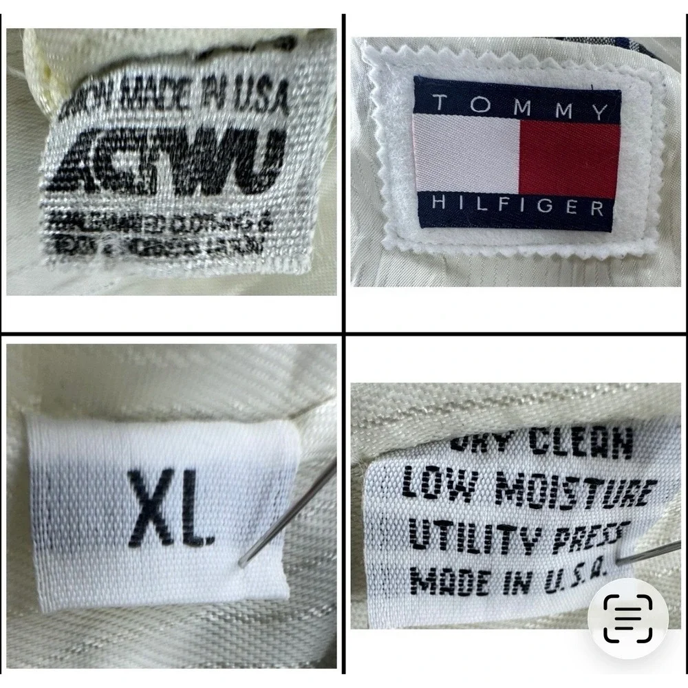 Vintage Tommy Hilfiger Plaid Sport Coat Blazer XL Union Made USA ACTWU Jacket